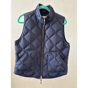 J.Crew Down Filled Quilted Vest Jacket Womens Size L Large Blue
